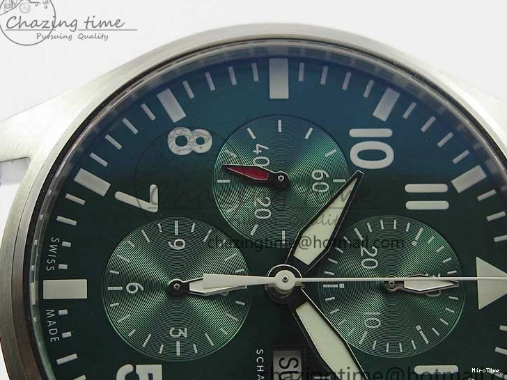 MIROTIME 0509 Pilot Chrono IW377726 ZF 1:1 Best Edition Green Dial on Brown Leather Strap A Trendsetting 7125